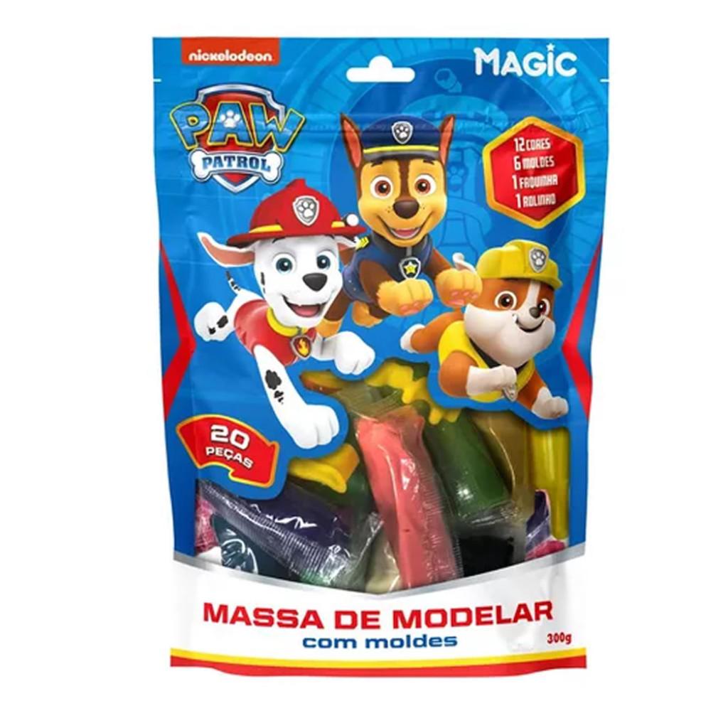 Massa de Modelar Patrulha Canina: 12 Cores + 6 Moldes!