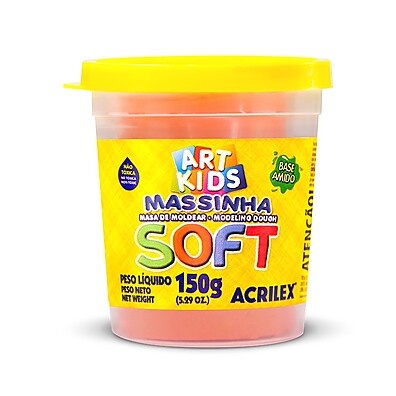 Massa de Modelar Soft 150g Laranja Acrilex – Segura e Criativa!