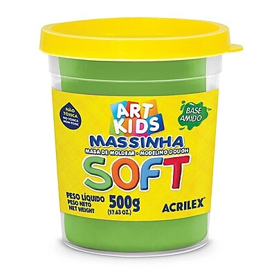 Massa de Modelar Soft: 500g de Diversão Verde!