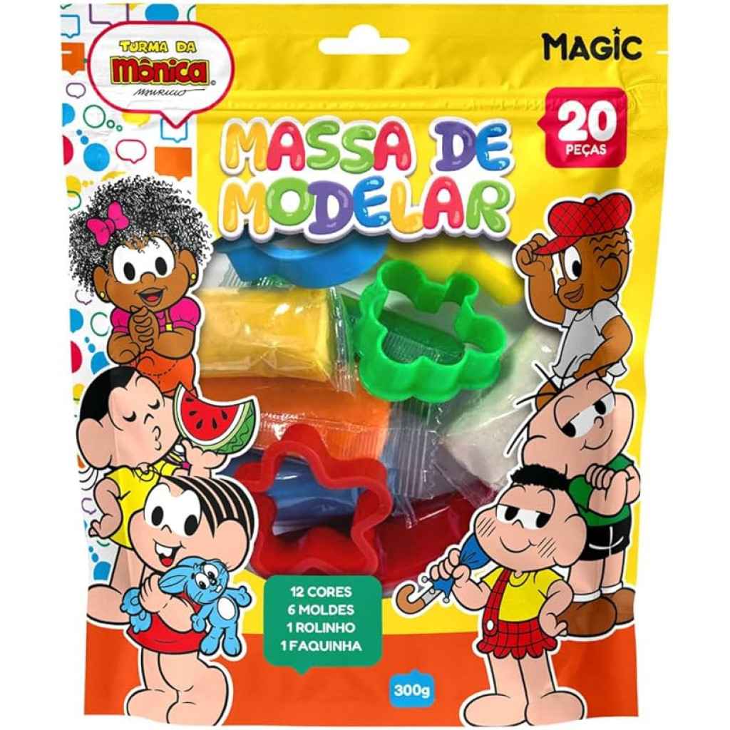 Massa de Modelar Turma da Mônica: 12 Cores + Acessórios