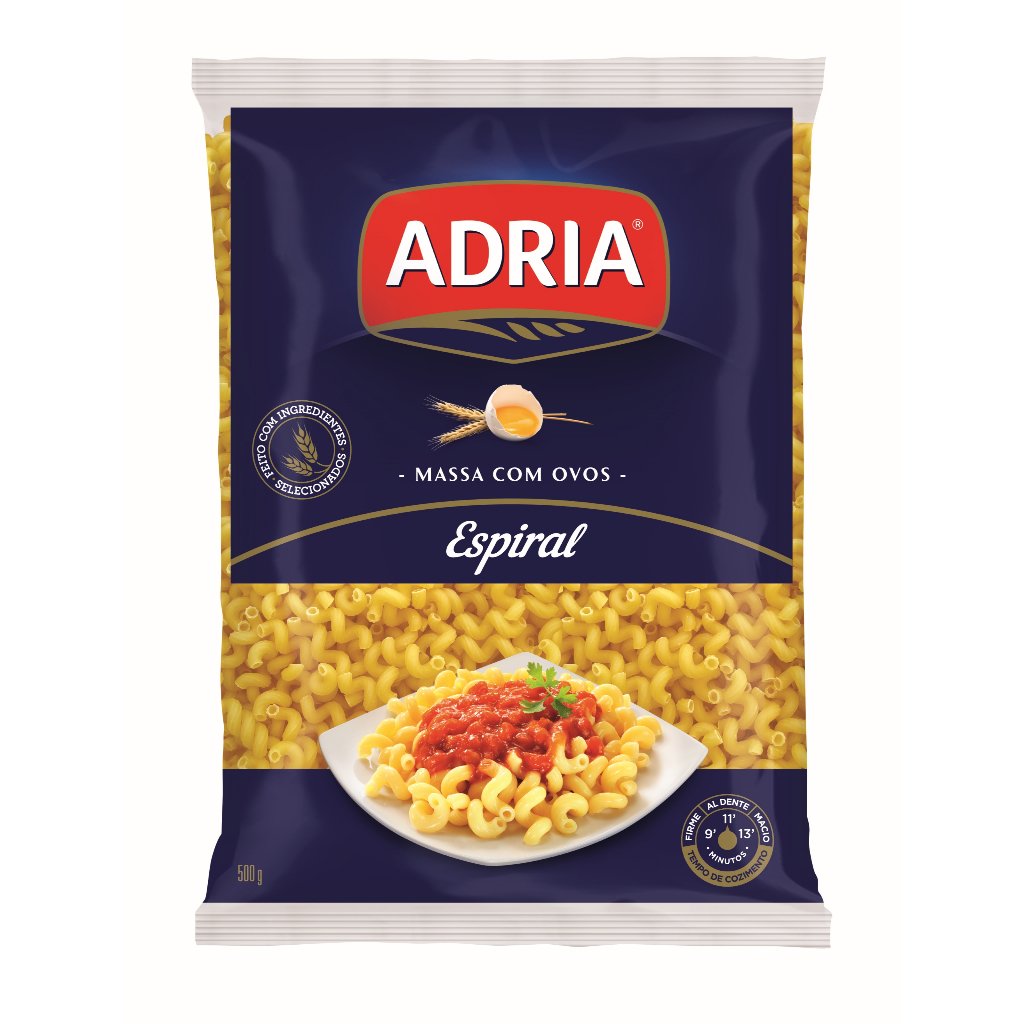 Massa Espiral com Ovos Adria 500g: Sabor e Qualidade!