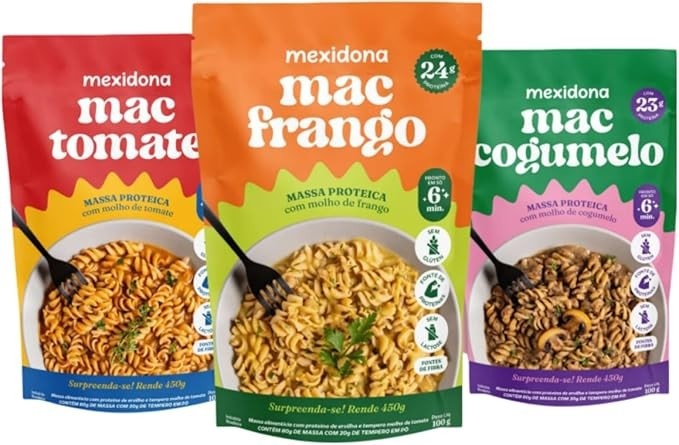 3 Macarrão Proteíco Mexidona Mac Sem glúten Zero Lactose Massa