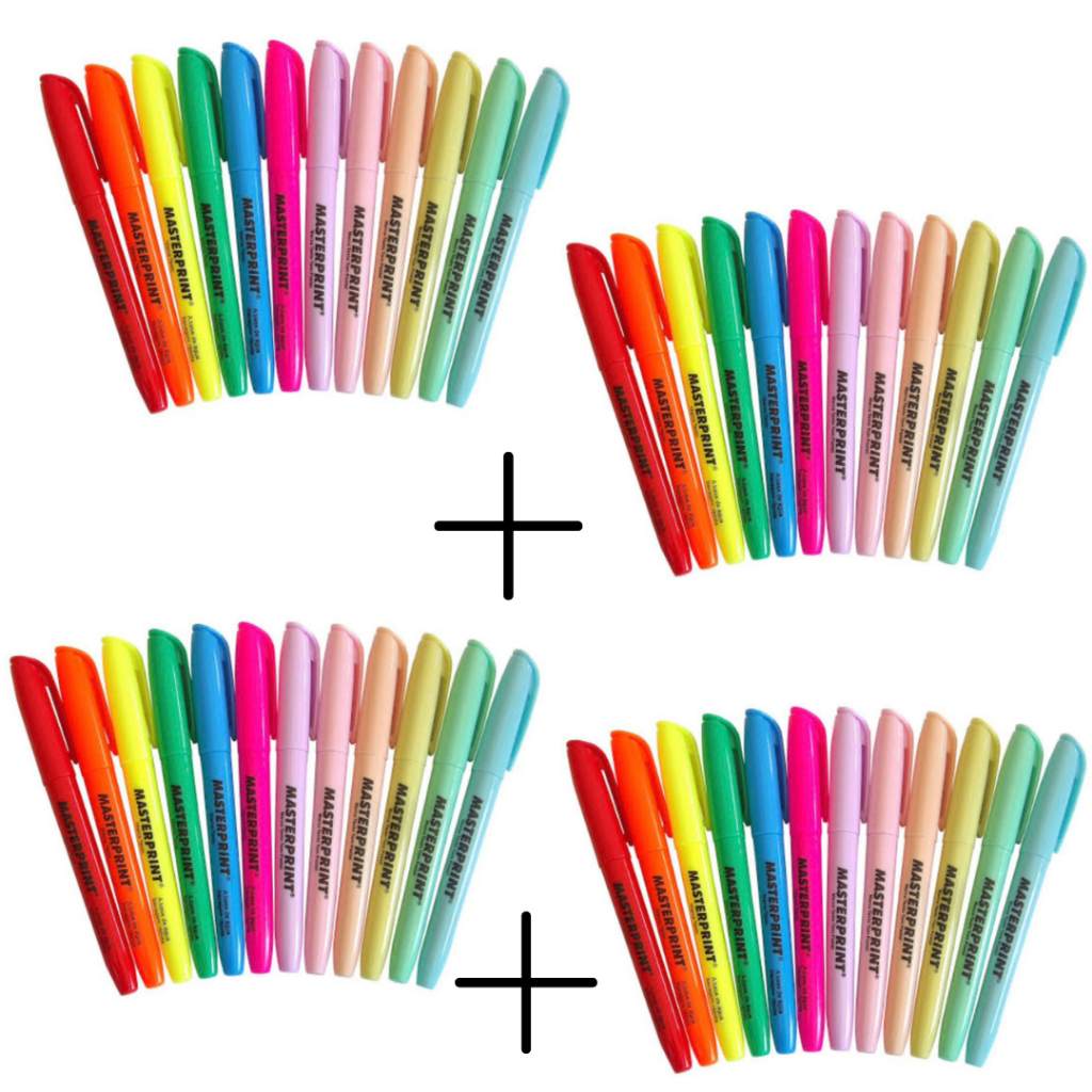 48 Marcadores Neon e Pastel: Seu Kit Masterprint!
