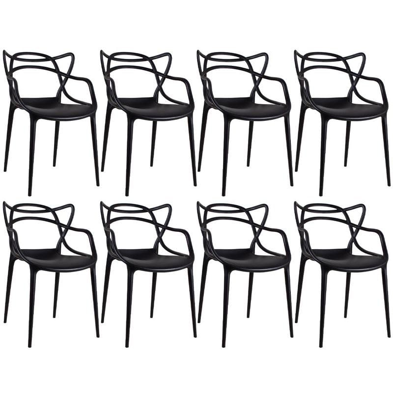 Kit com 8 Cadeiras Allegra Masters Empilháveis em Polipropileno - Design Moderno para Sala, Cozinha e Área Externa