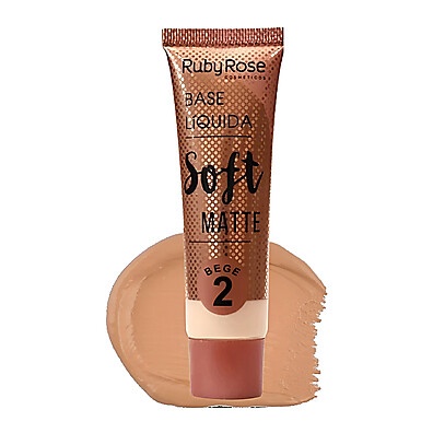 Base Soft Matte Bege Ruby Rose: Pele Perfeita com Acabamento Matte