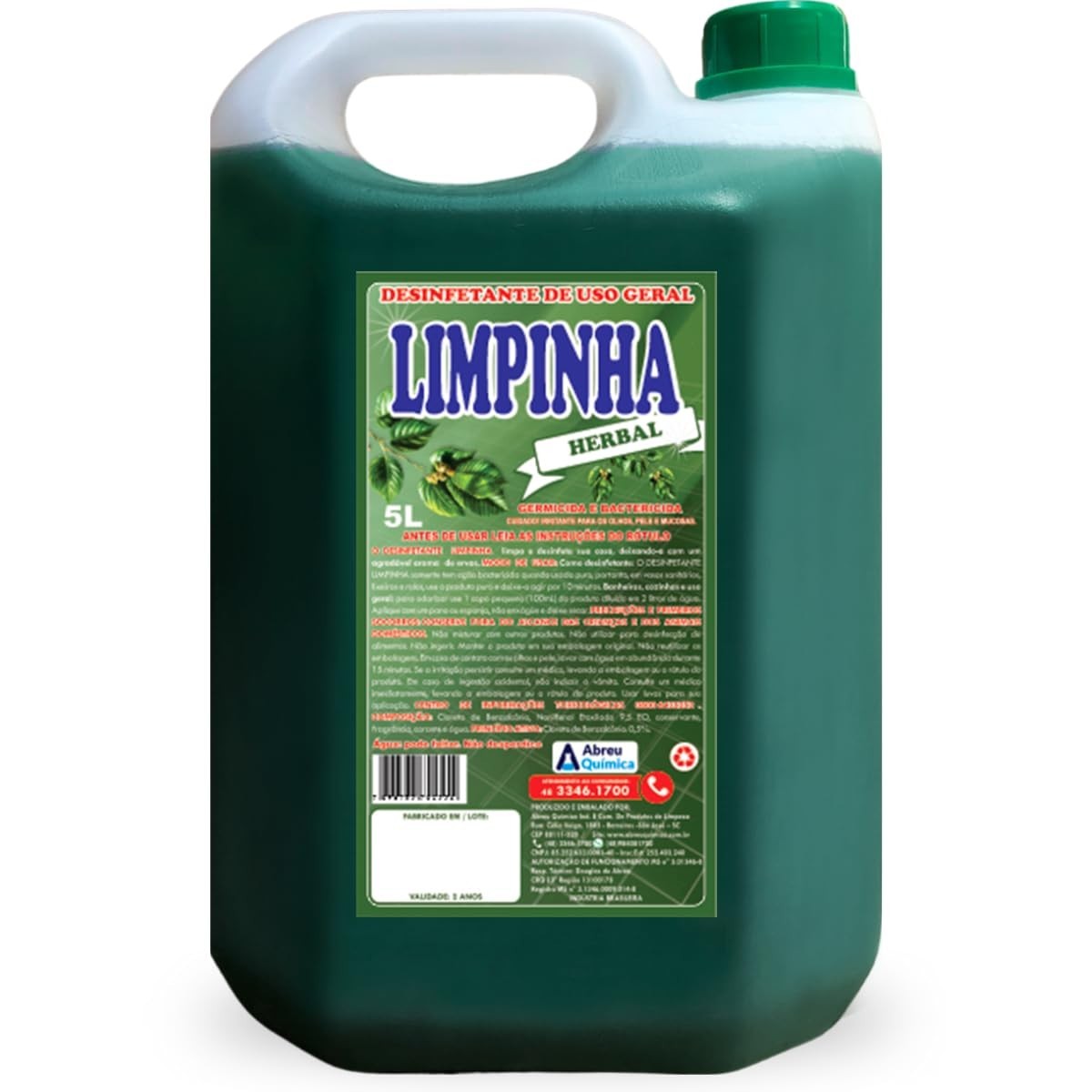 Desinfetante Bactericida Herbal 5L Limpinha - Elimina Maus Odores e Garante Higiene Total