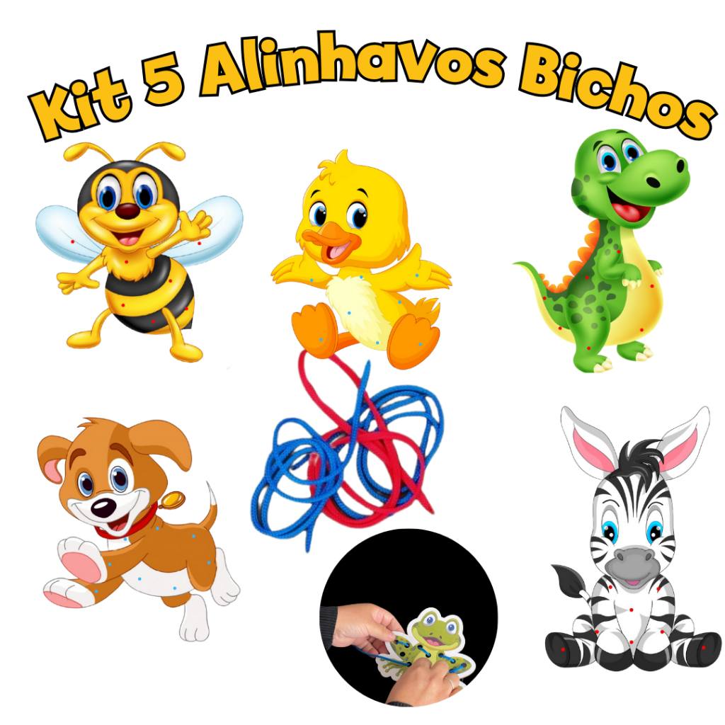 Kit Alinhavos Animais: Diversão e Aprendizado em MDF