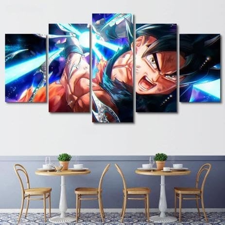 Quadro Decorativo Mosaico Dragon Ball Z Kame Goku - 5 Peças em MDF Premium