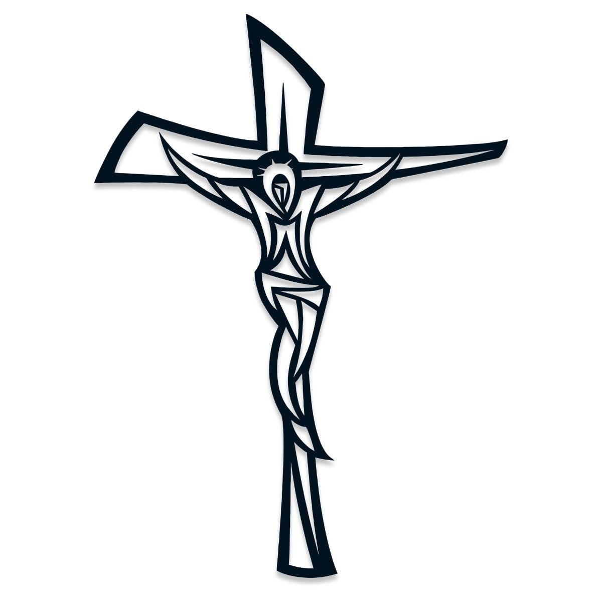 Crucifixo de Parede em MDF Preto Fosco - 30x22cm | Decoração Elegante e Significativa para Ambientes