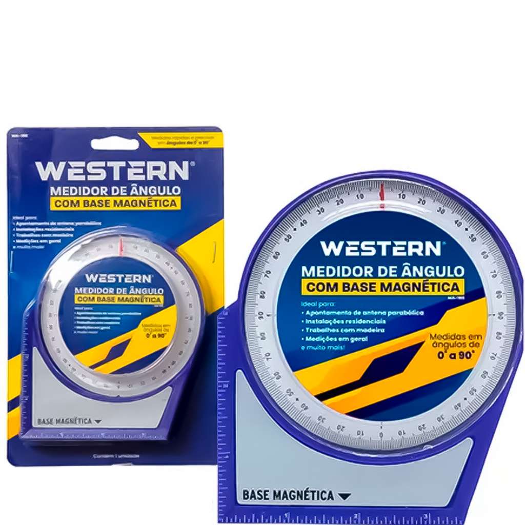 Medidor de Ângulo com Base Magnética Western: Precisão em 0 a 90°