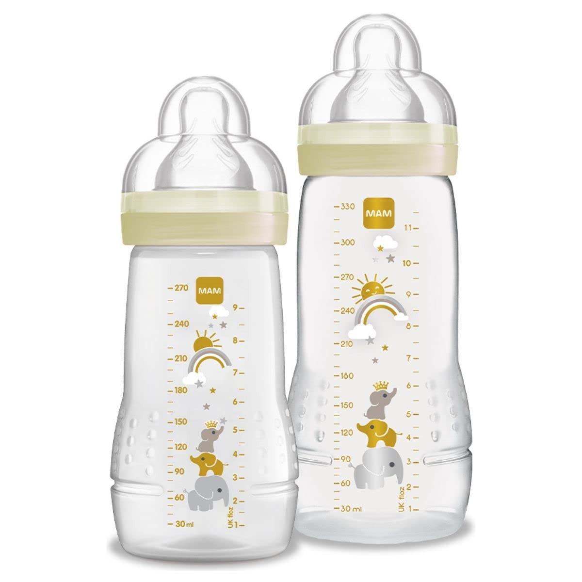 Kit 2 Mamadeiras Easy Active 270ml + 330ml - Bicos Médio e Rápido