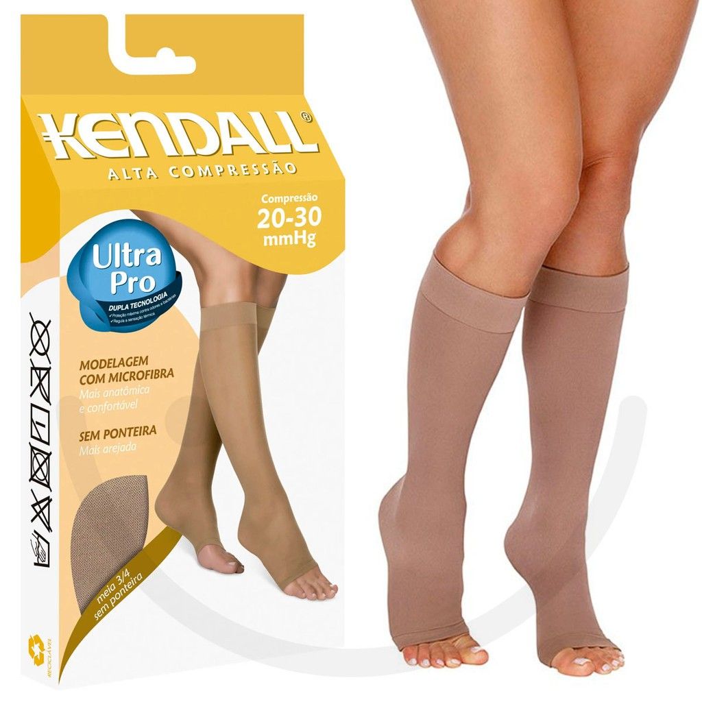 Meia 3/4 Alta Compressão Kendall: Alívio e Circulação!