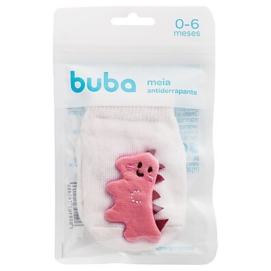 Meia Antiderrapante Dinossauro Buba – Segurança e Estilo para Bebês