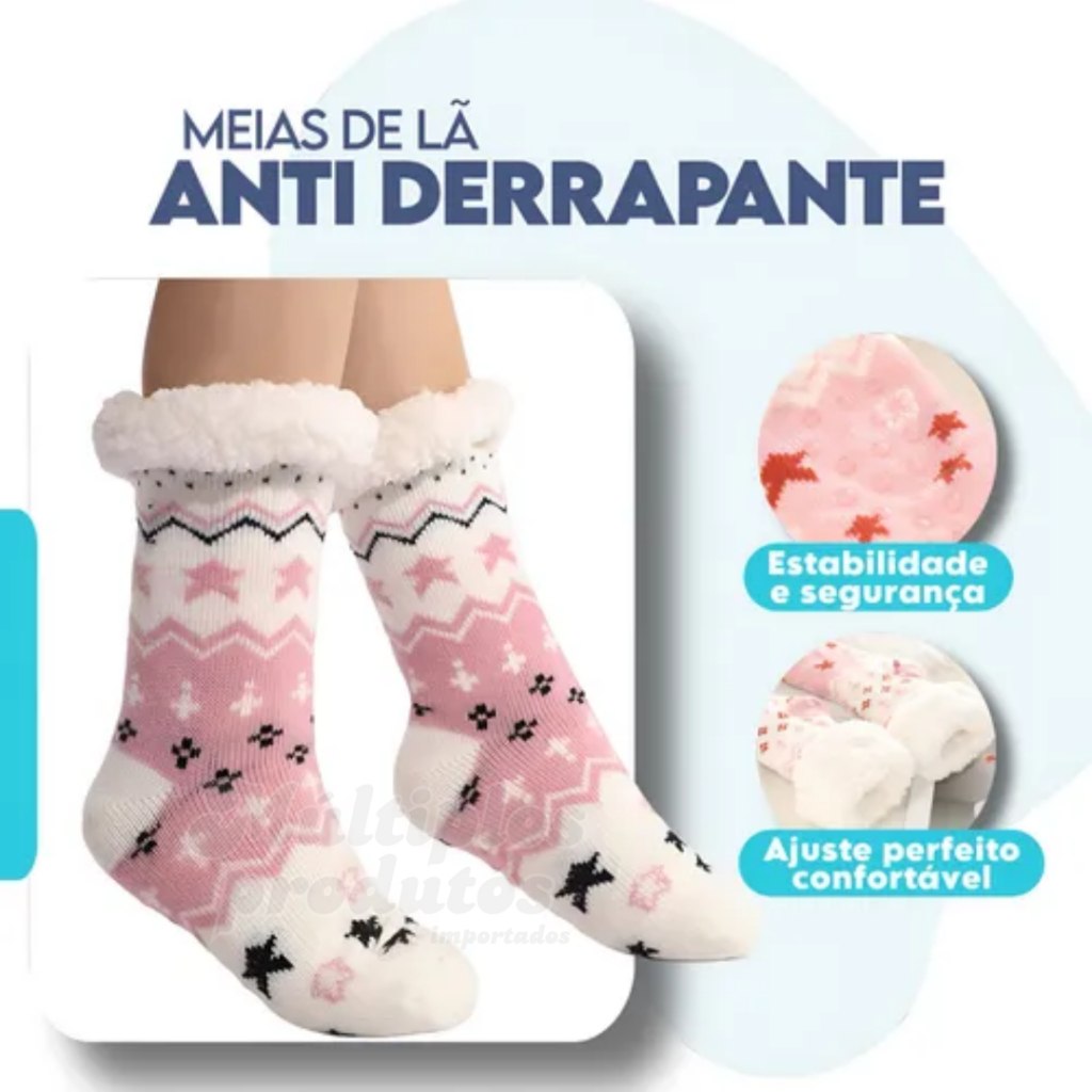Meia Térmica Lã Forrada Cano Alto: Conforto e Segurança para o Inverno