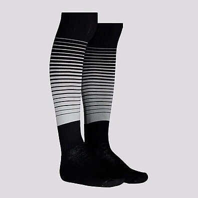 Meião Kanxa Profissional Degrade: Preto e Branco com Reforço