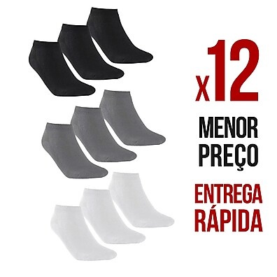 Meias Brancas: Kit 12 Pares Conforto e Qualidade