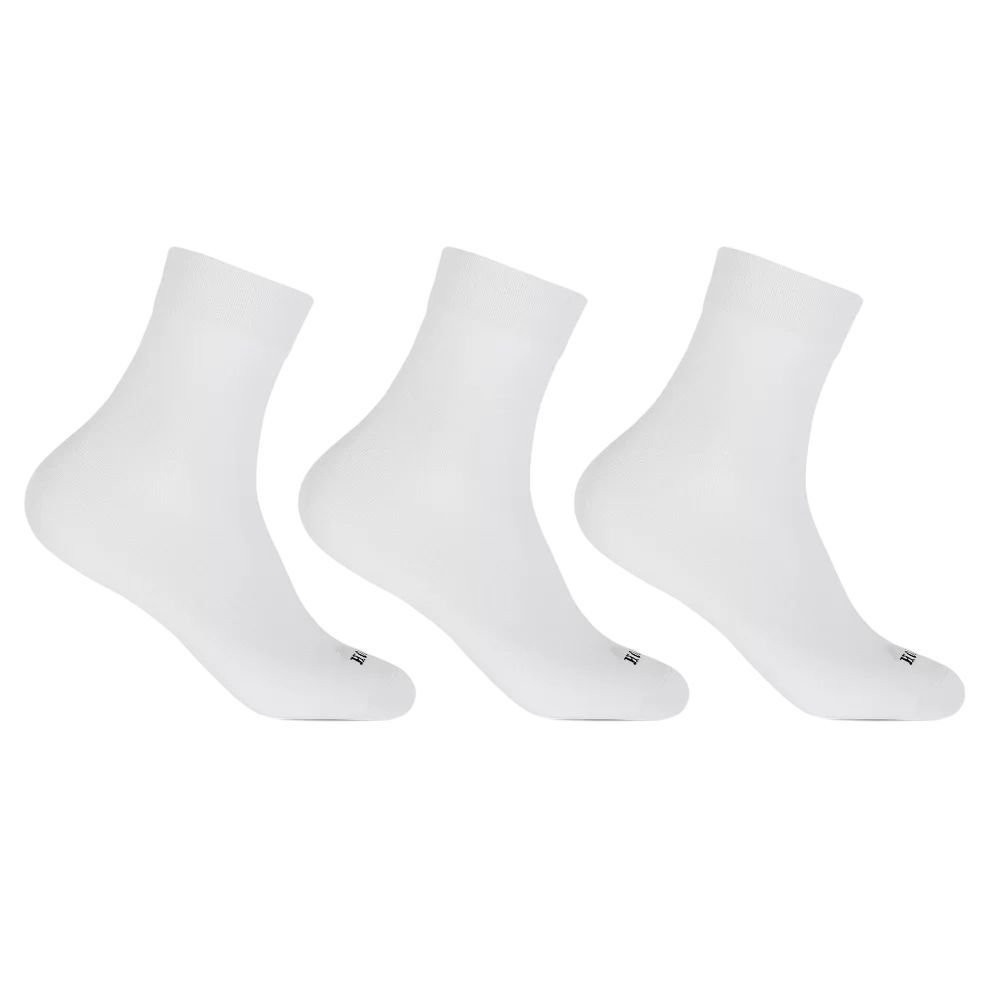 Meias Cano Médio Branca 33-38: Kit 3 Pares Hoahi