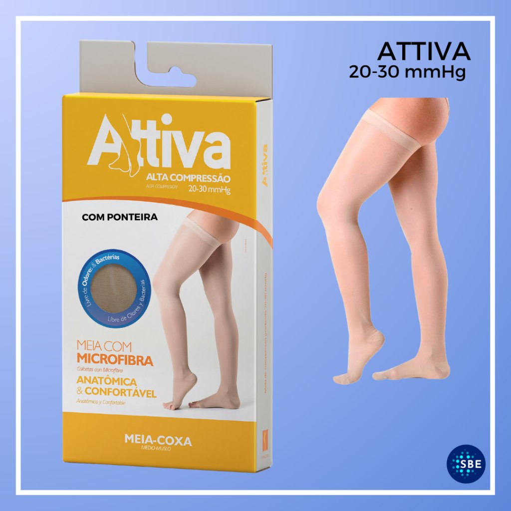 Meias de Compressão Alta 20-30mmHg SIGVARIS Attiva: Alívio para Pernas Cansadas