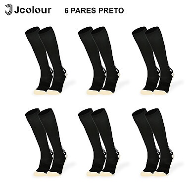 Meias de Futebol Antiderrapantes: Kit 6 Pares Profissionais
