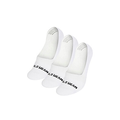 Meias Sapatilha Feminina Polo Wear: Kit 3 Pares Branco