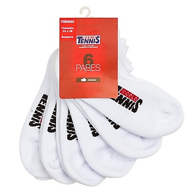 Meias World Tennis: Conforto e Estilo em Pacote com 6 Pares