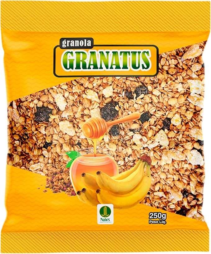 Natu's, Granola com Cereais, Uva Passas, Banana & Mel, Granatus, 250 Gramas