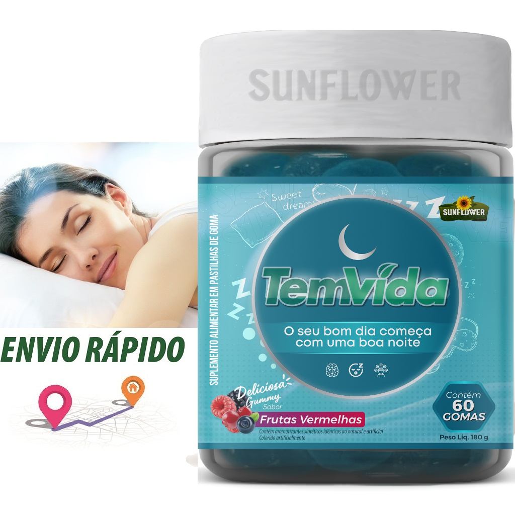 Melatonina em Gomas Frutas Vermelhas 210mcg – Sono Profundo e Natural