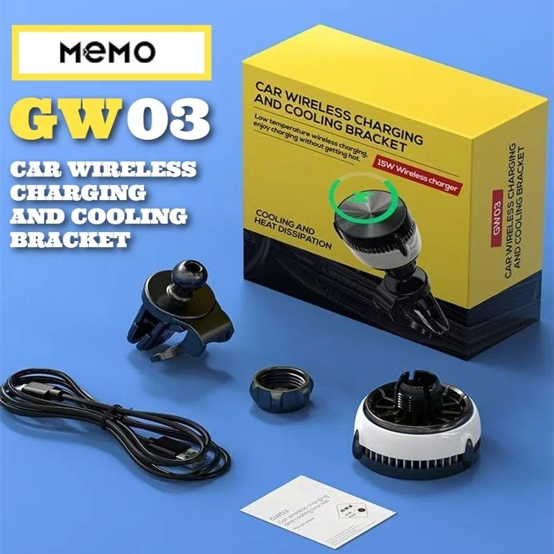 MEMO GW03: Carregador MagSafe Veicular com Cooler 18W