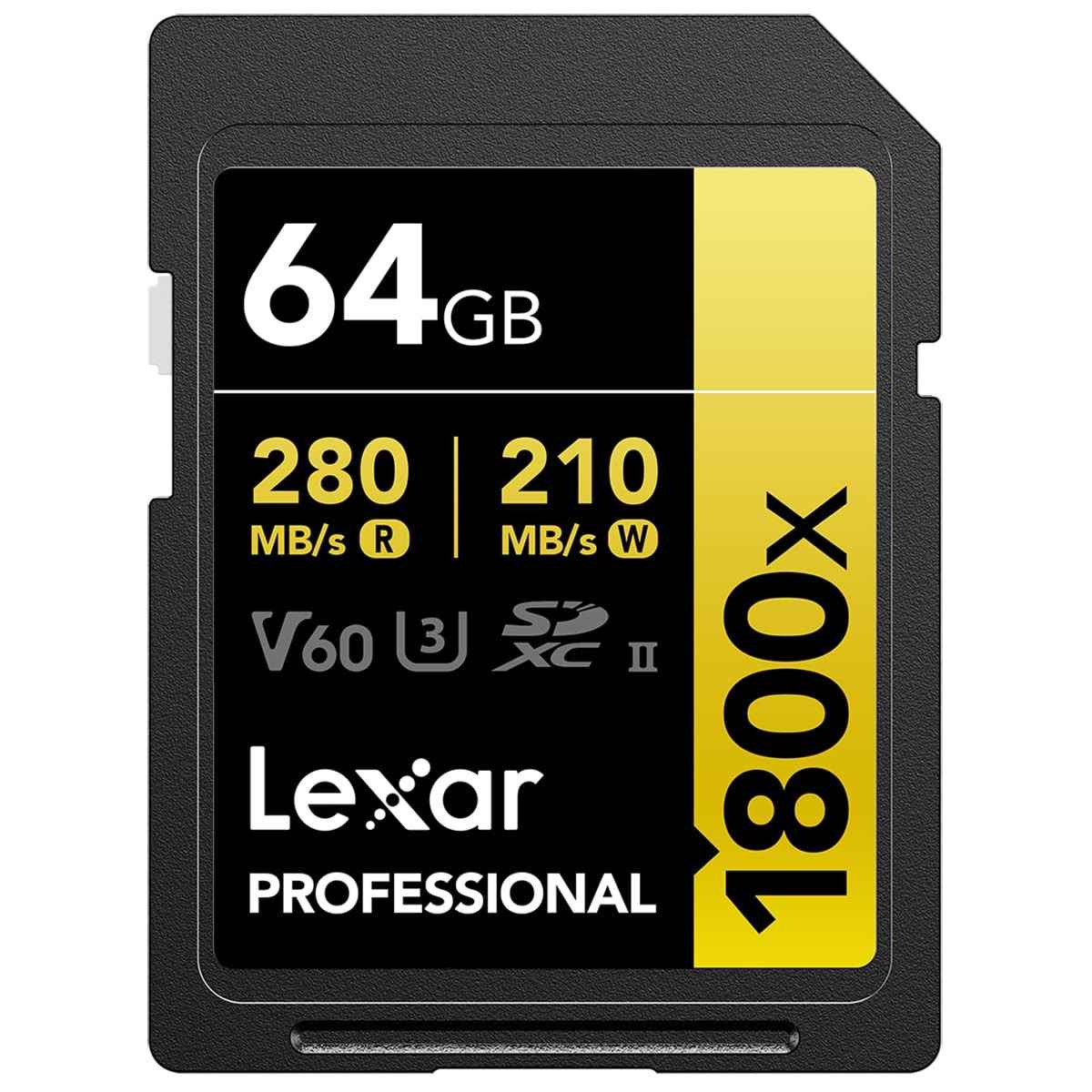 Cartão de Memória Lexar Professional 1800x SDXC UHS-II Gold 64GB: Capture Vídeos 4K Incríveis!