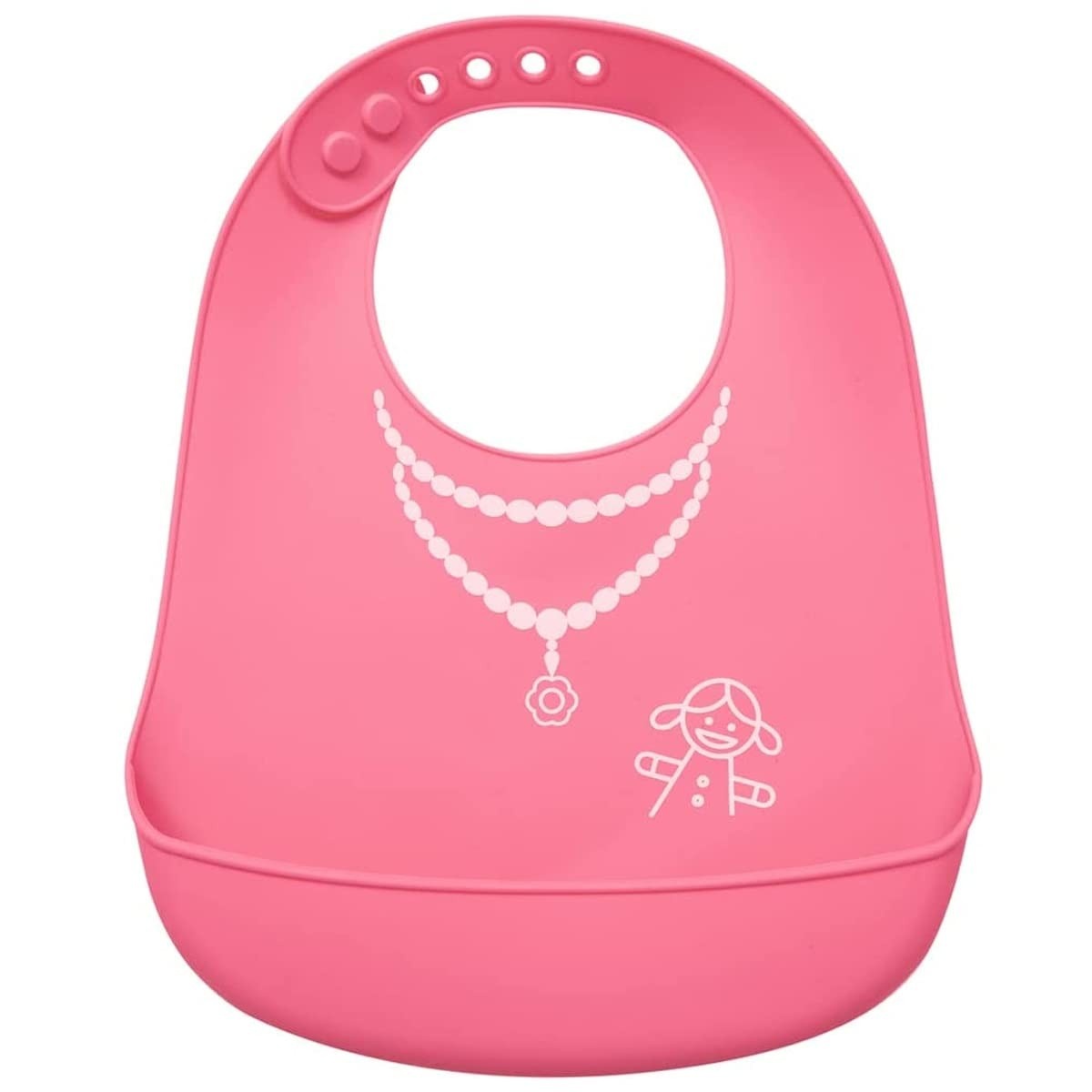 Buba Babador de Silicone com Pega Migalhas - Menina Rosa | Proteção e Estilo para Bebês