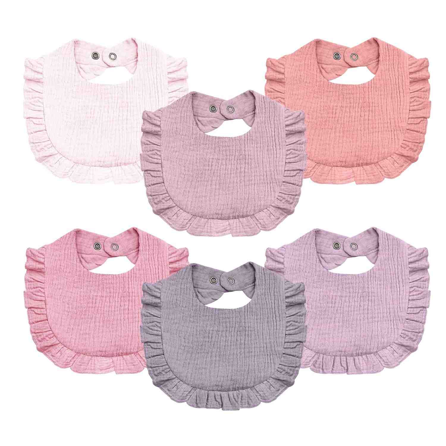 1 pacote de babadores de musselina para bebês (meninas)