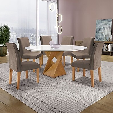 Mesa Barcelona 120cm: Elegância para 6 Pessoas