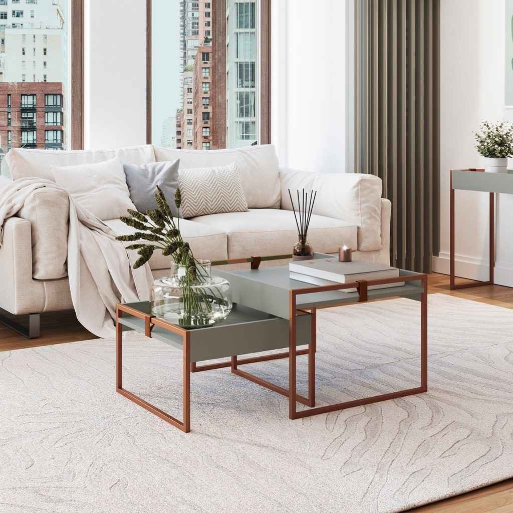Mesa Centro Columbia Verti: Elegância e Praticidade