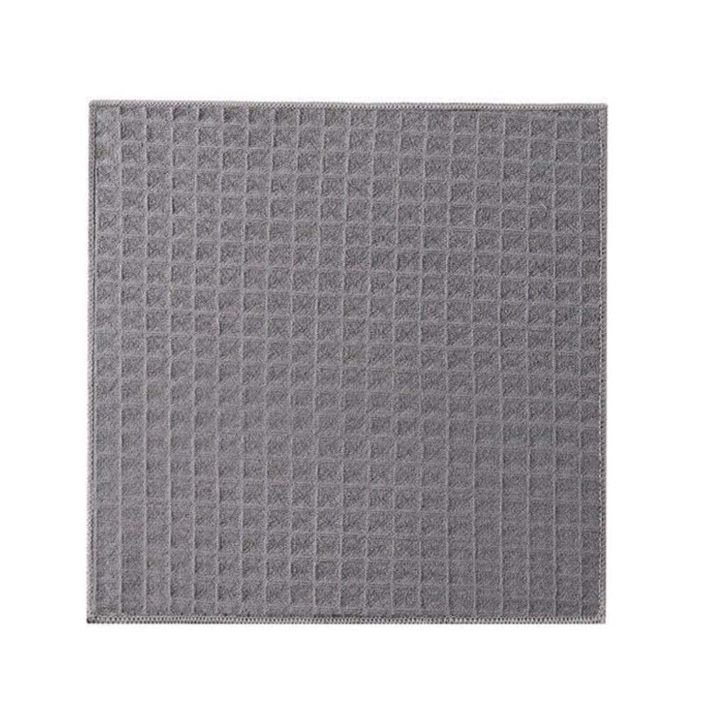 Guardanapos de Mesa Cinza Waffle em Algodão - 25x25 cm - Pano de Limpeza Multiuso para Cozinha