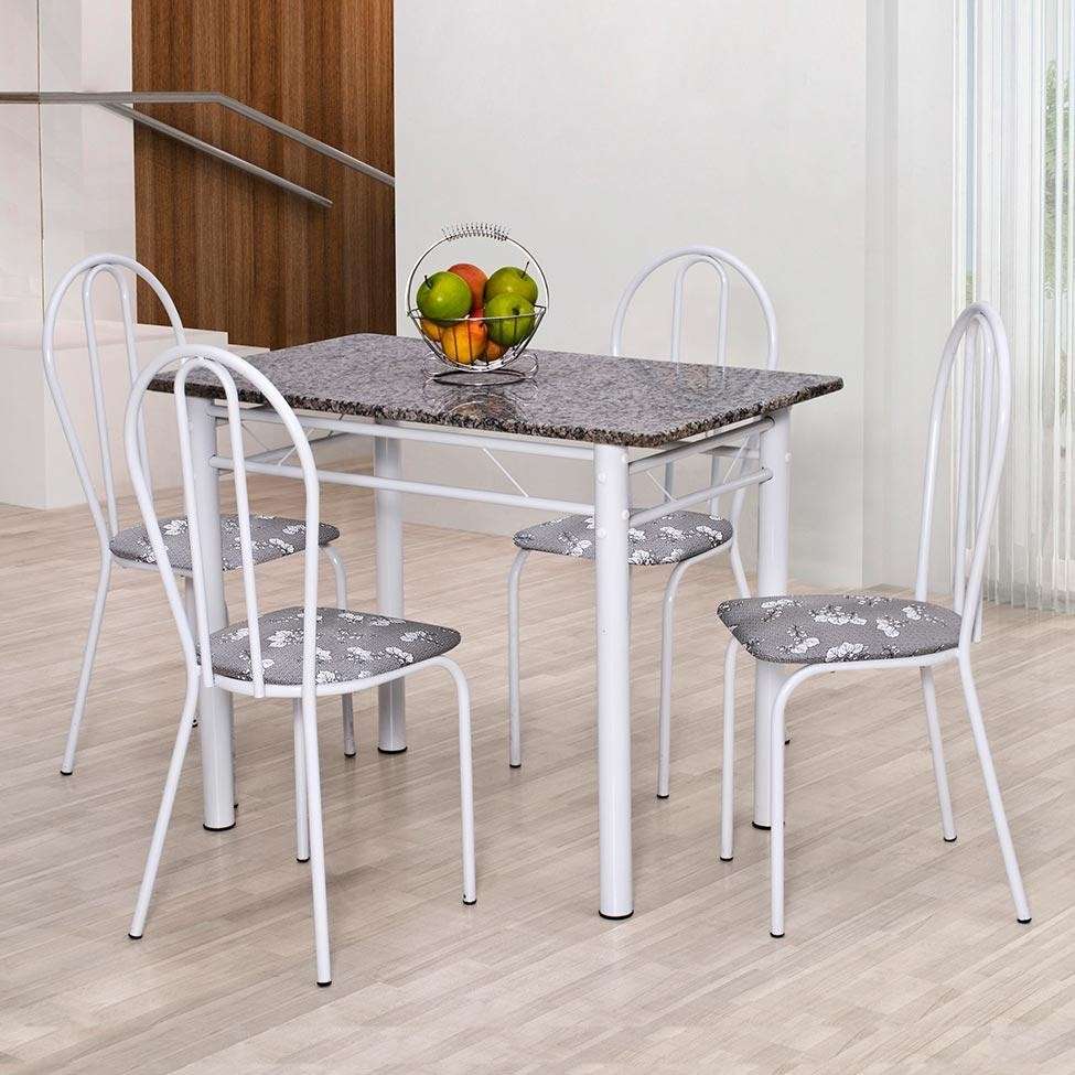 Mesa de Cozinha Monique Branco: Elegância para 4