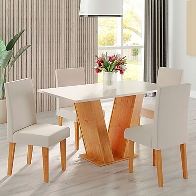 Mesa de Jantar 4 Lugares Felicity: Elegância e Praticidade