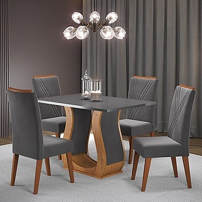 Mesa de Jantar 4 Lugares Viero Gol: Conforto e Estilo