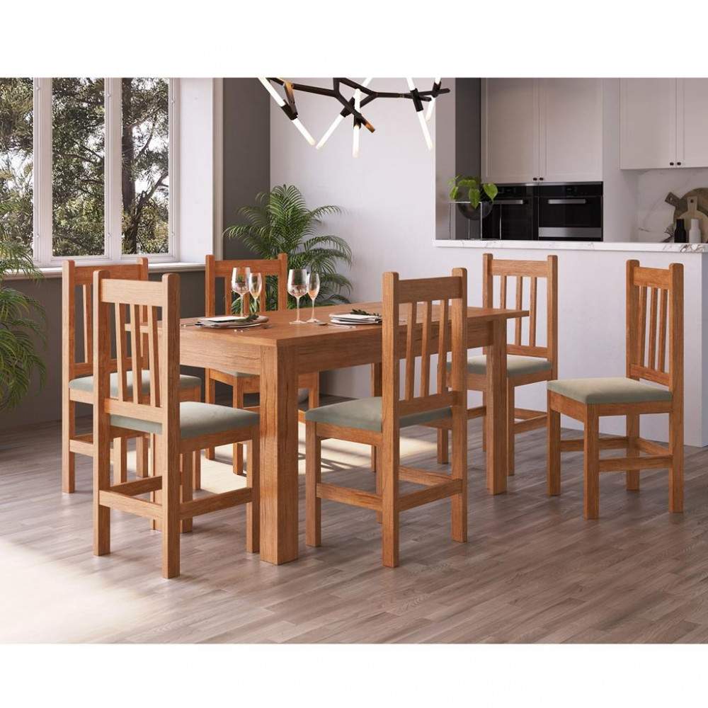 Mesa de Jantar 6 Cadeiras Zamarchi: Elegância e Durabilidade