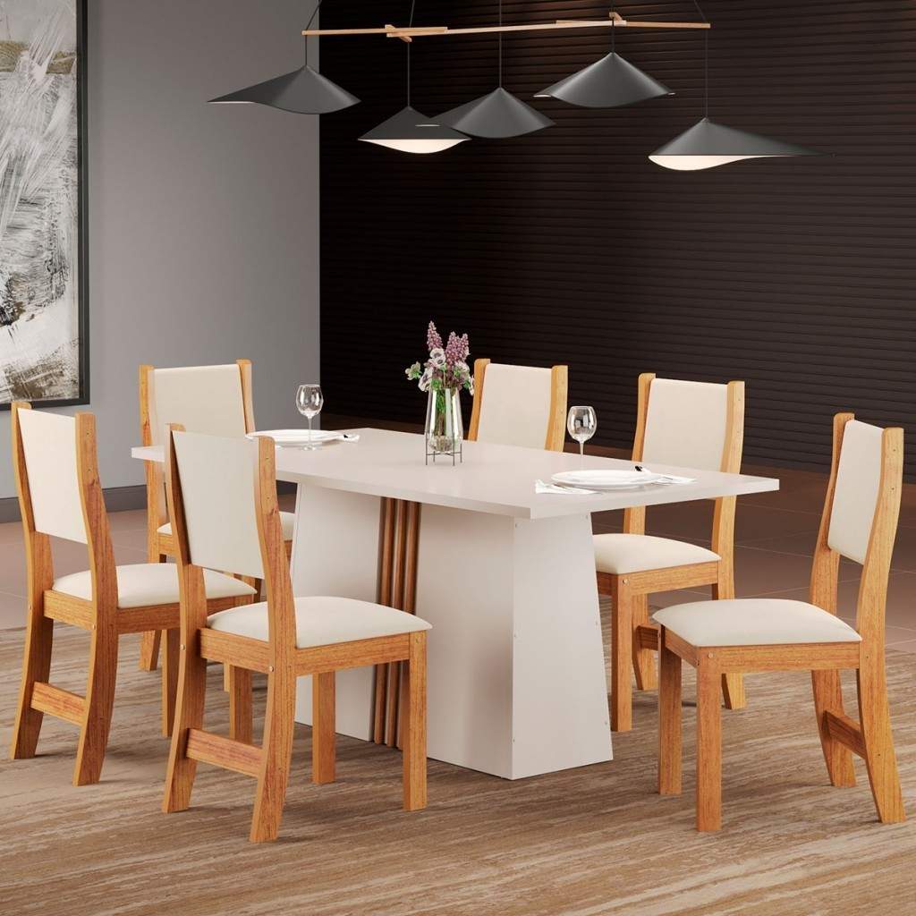 Mesa de Jantar 6 Lugares Andressa: Elegância e Praticidade