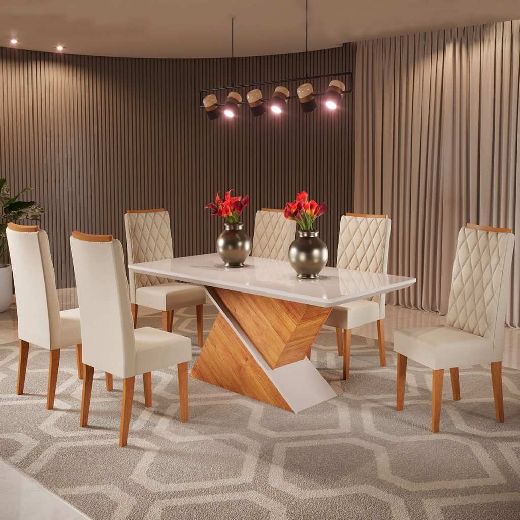 Mesa de Jantar 6 Lugares Mira: Elegância e Praticidade