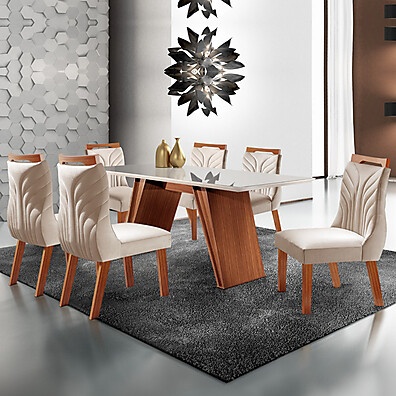 Mesa de Jantar 6 Lugares Waterloo: Elegância e Praticidade