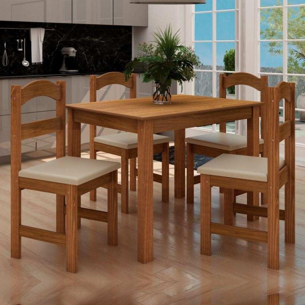 Mesa de Jantar Arauna Freijó: 4 Cadeiras + Mesa!