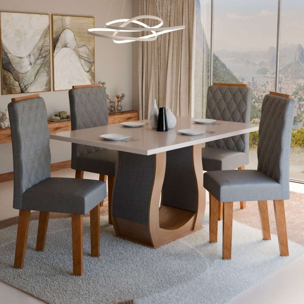 Mesa de Jantar Belvedere 4 Lugares: Elegância e Praticidade