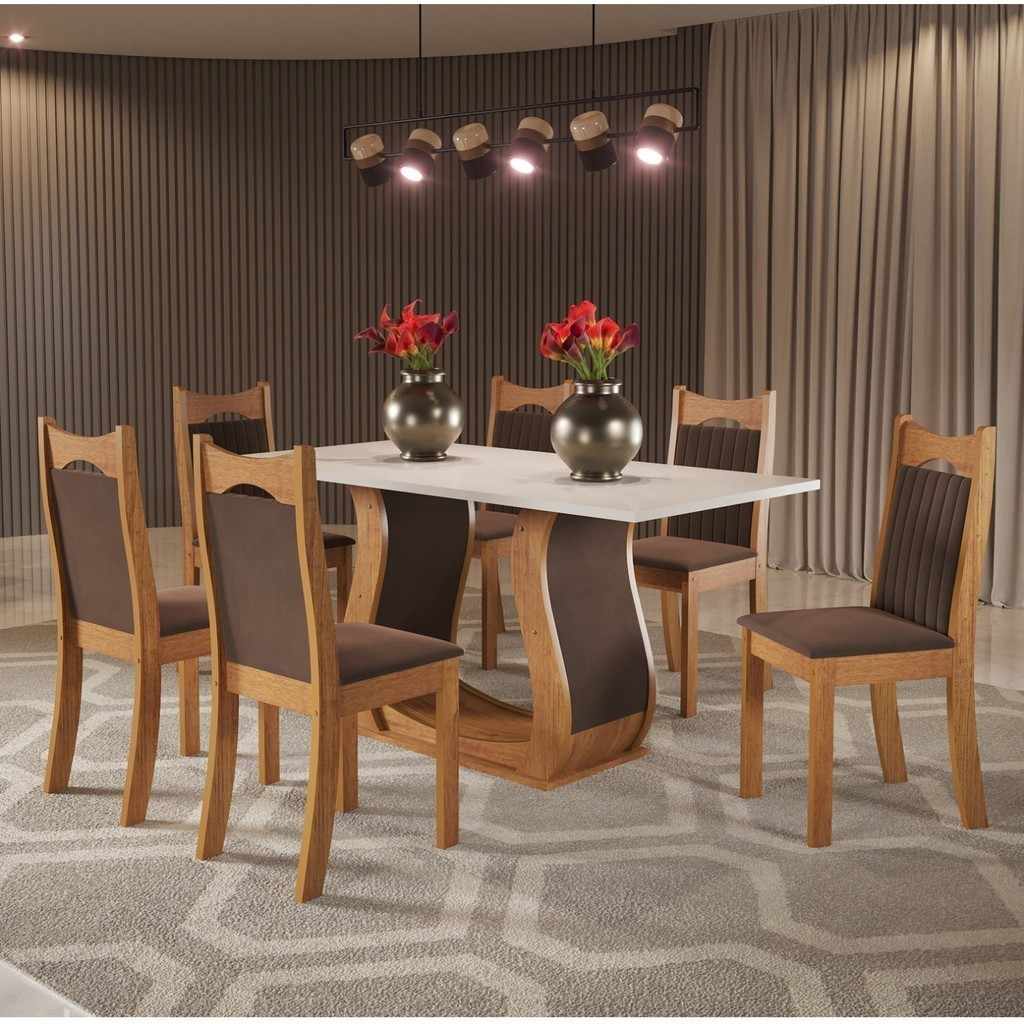 Mesa de Jantar Buenos Aires: 6 Cadeiras + Design!