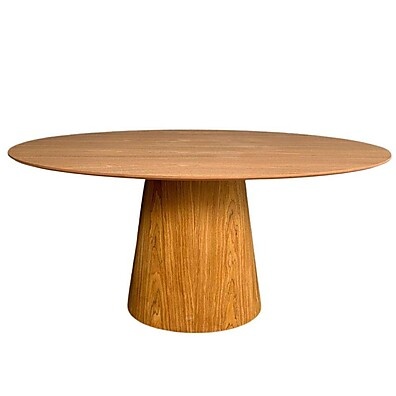 Mesa de Jantar Cone Oval 137x90 cm Freijó: Elegância e Conforto