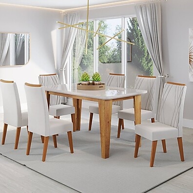 Mesa de Jantar Dakar com 6 Cadeiras Vegas – Elegância e Conforto