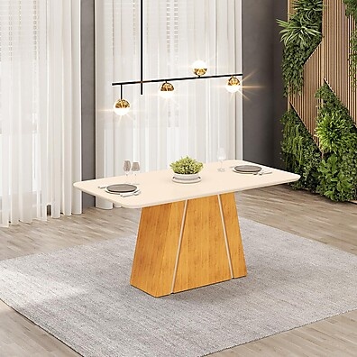Mesa de Jantar Gabi: Elegância em Off White
