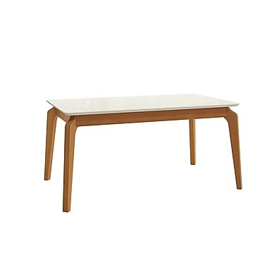 Mesa de Jantar Kappesberg 160cm – Elegância com Vidro e Madeira