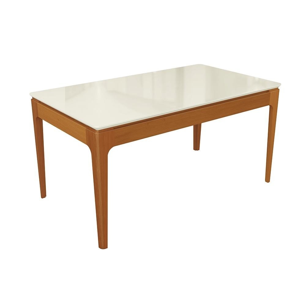 Mesa de Jantar Kappesberg 160cm: Madeira e Vidro
