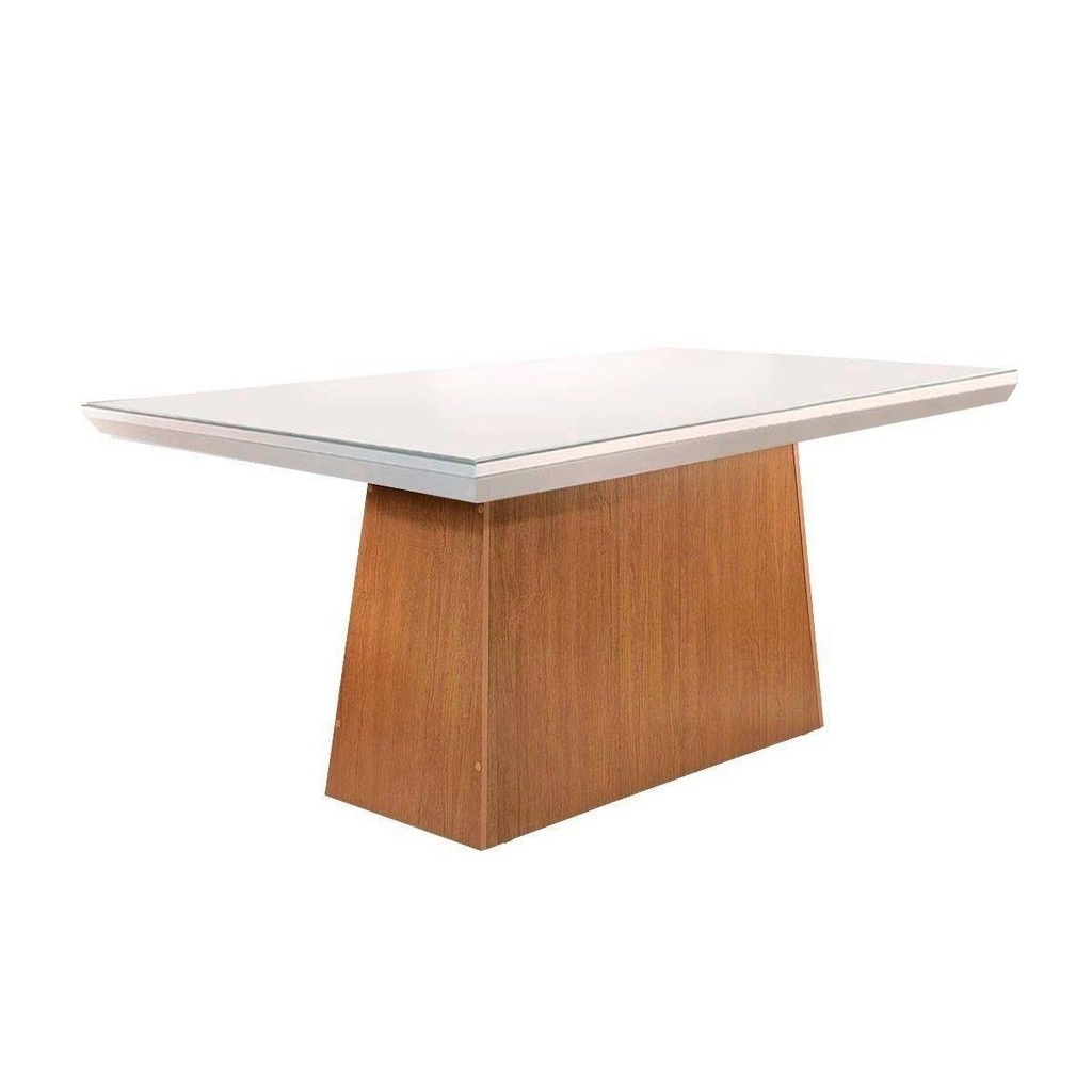 Mesa de Jantar Luna 180x90cm: Elegância Imbuia/Off White